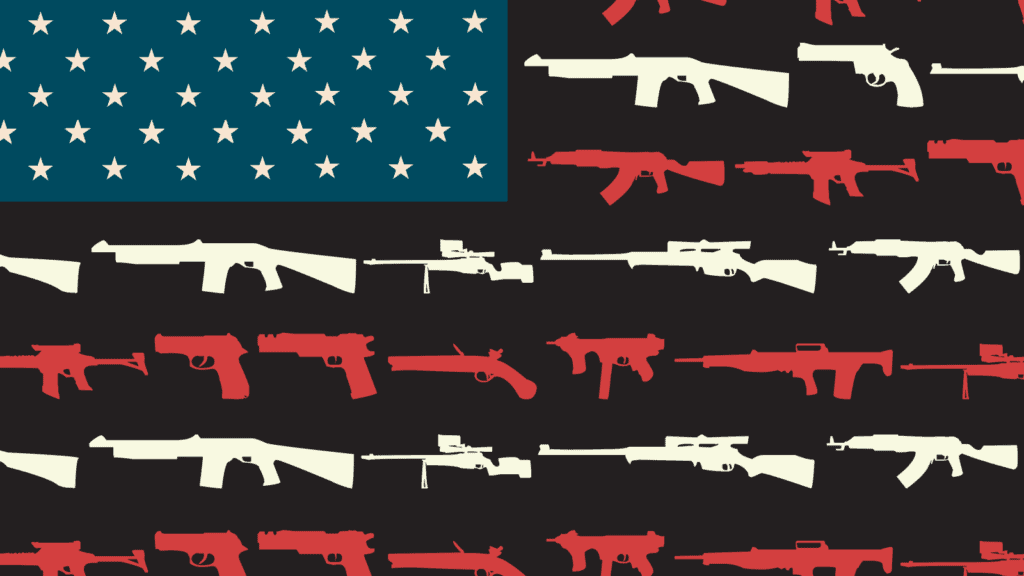 American Flag Made of Guns