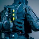Man Using MB-90 Powered Air Purifying Respirator (PAPR)