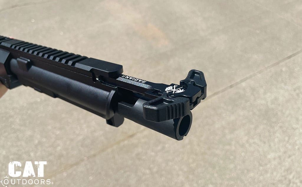 The upper receiver houses the BCG and charging handle
