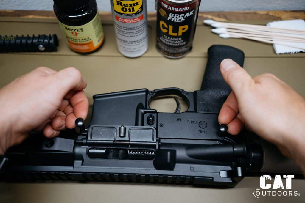 AR-15 Cleaning Removing Takedown Pins
