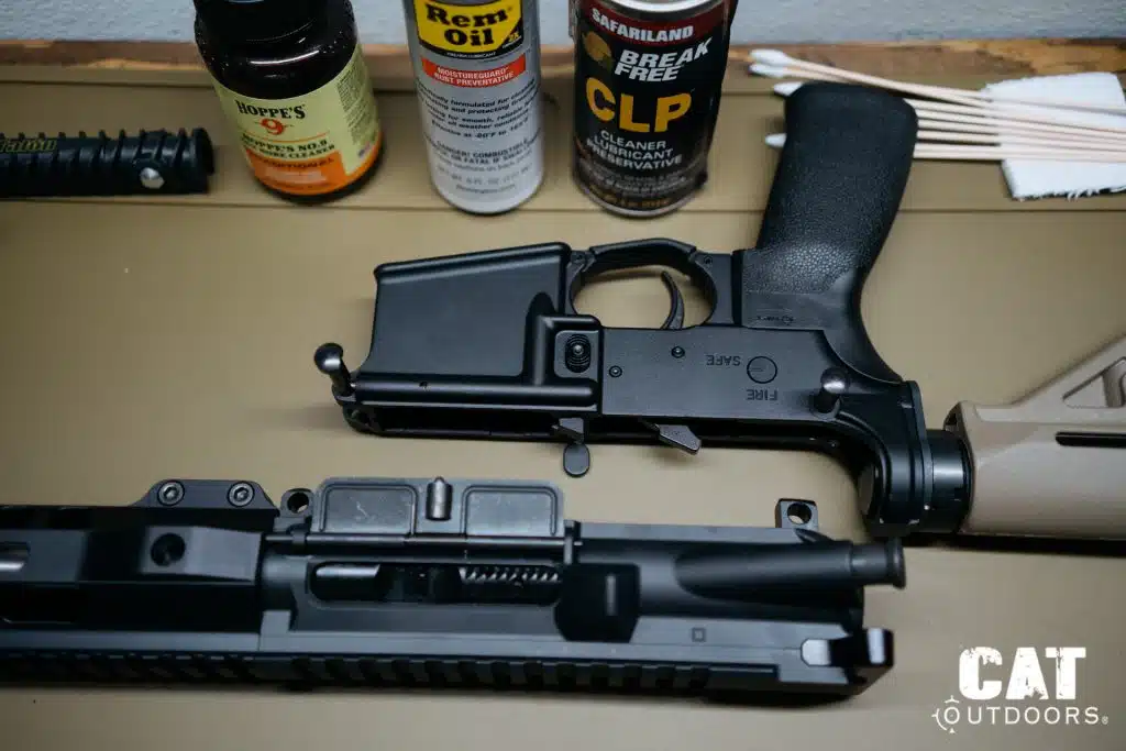AR-15 Cleaning Separating Upper and Lower Receivers