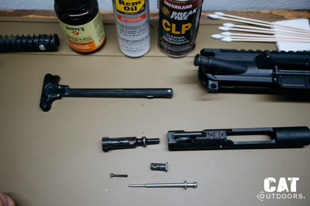 AR-15 Cleaning BCG Disassembled