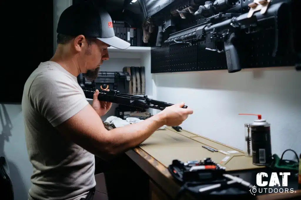 AR-15 Cleaning Reassembling Rifle