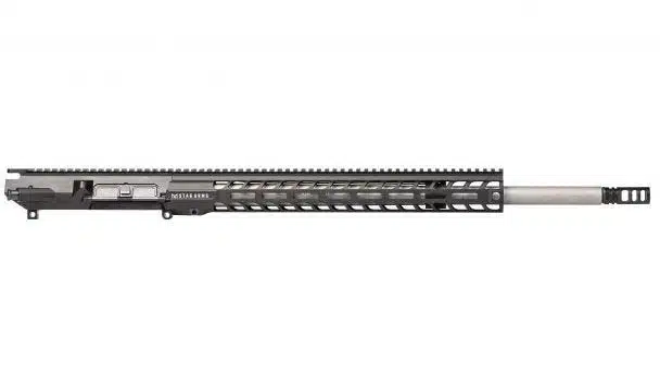 Stag Arms 10 Marksman complete upper with stainless barrel and multi-port muzzle brake, side view