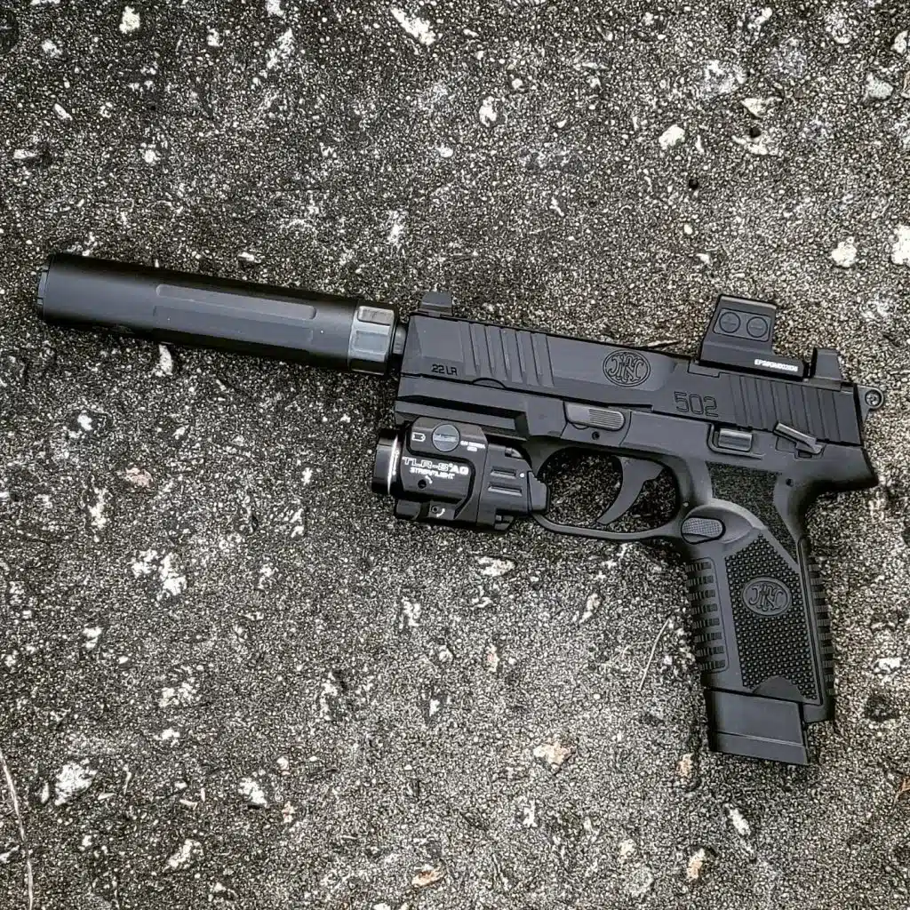 FN 502 Tactical .22LR Pistol w/ Suppressor