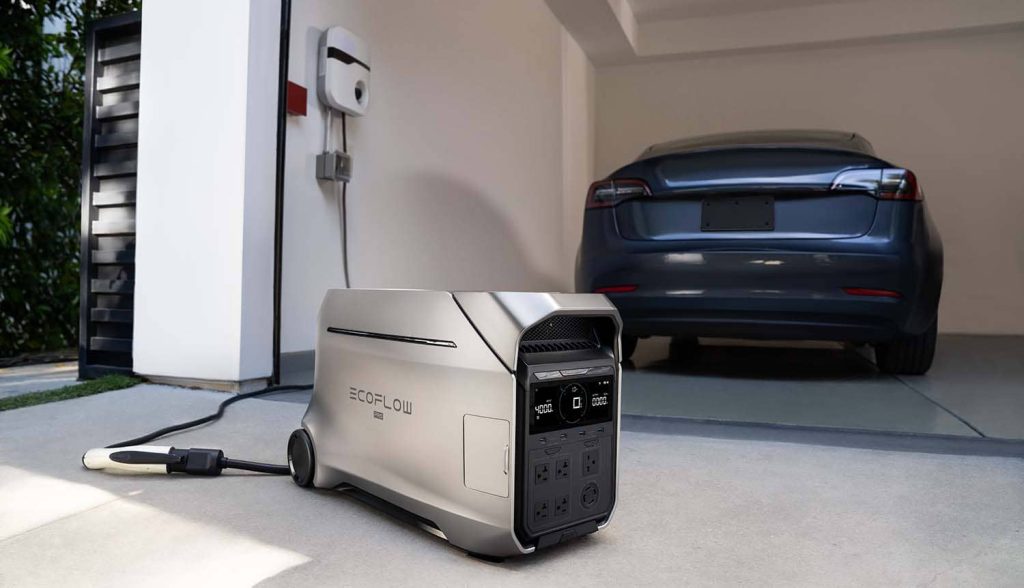 EcoFlow DELTA Pro 3 Connected to a Garage