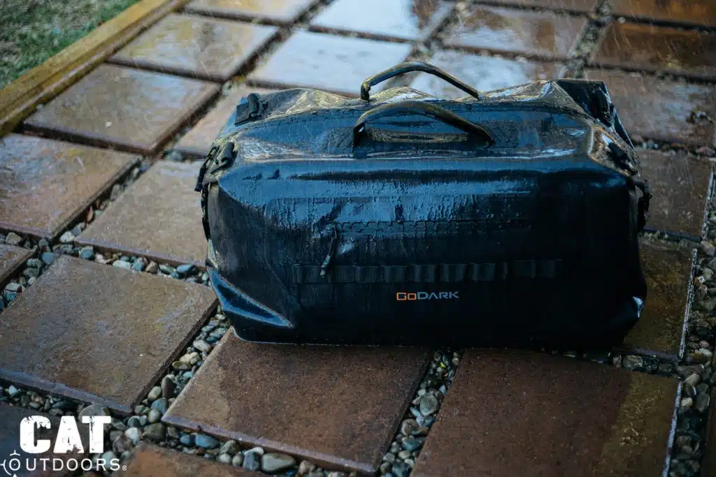 GoDark Duffle Bag Weather Testing