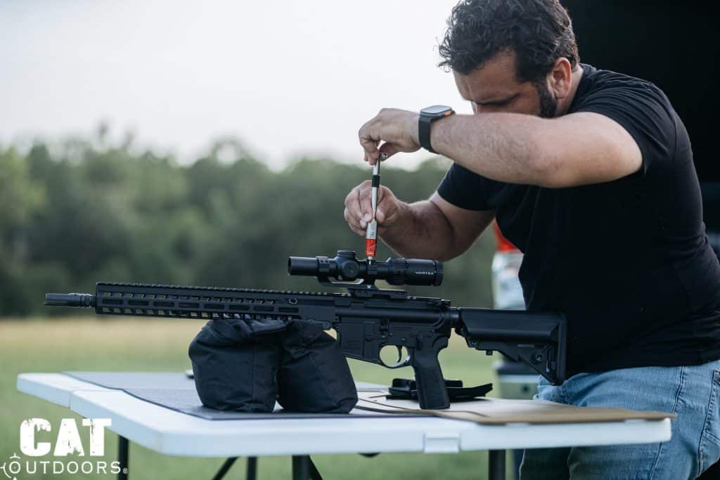 Using Fix It Sticks torque limiter on an AR-15 optic mount at the range