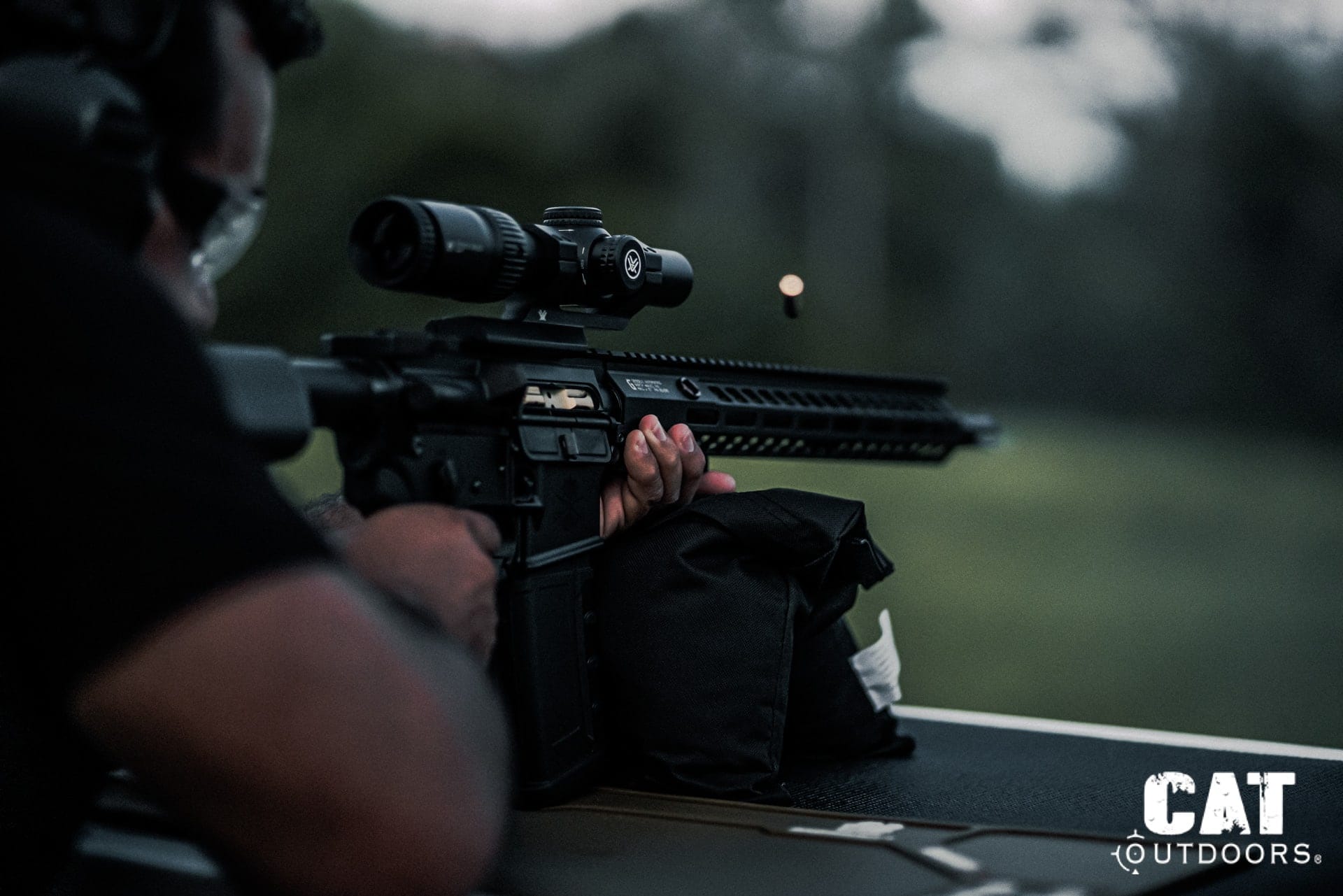 Firing the reassembled AR-15 at the range after the Fix It Sticks rebuild