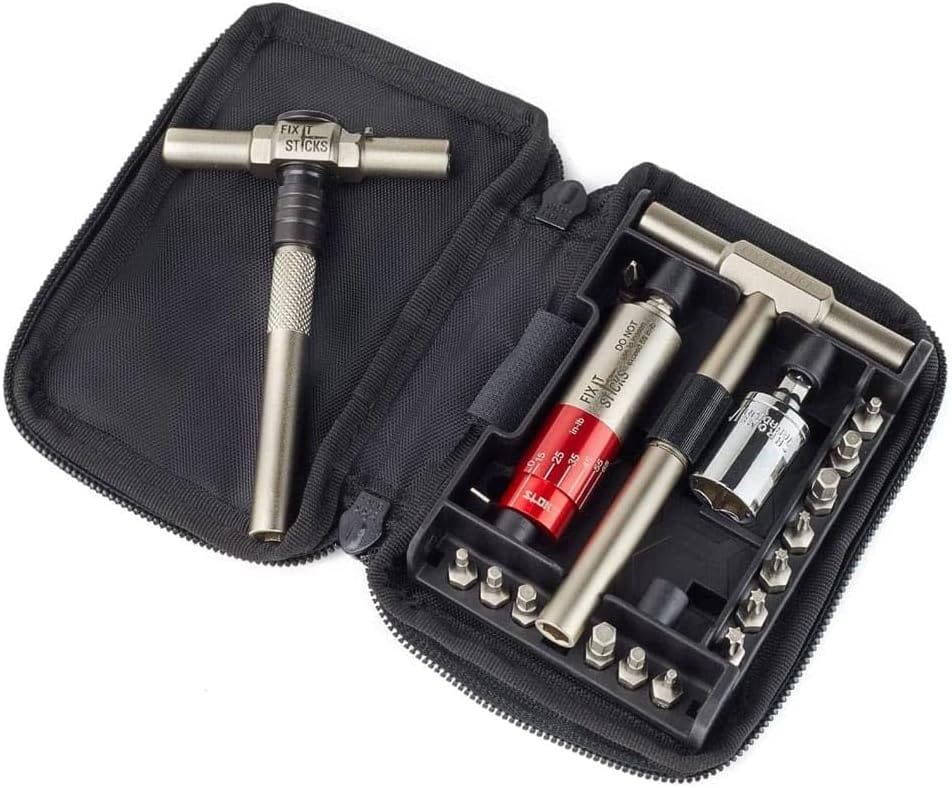 FIX IT STICKS 15-65 Inch Lbs All-in-One Torque Driver Kit with Locking Ratcheting T-Way Wrench