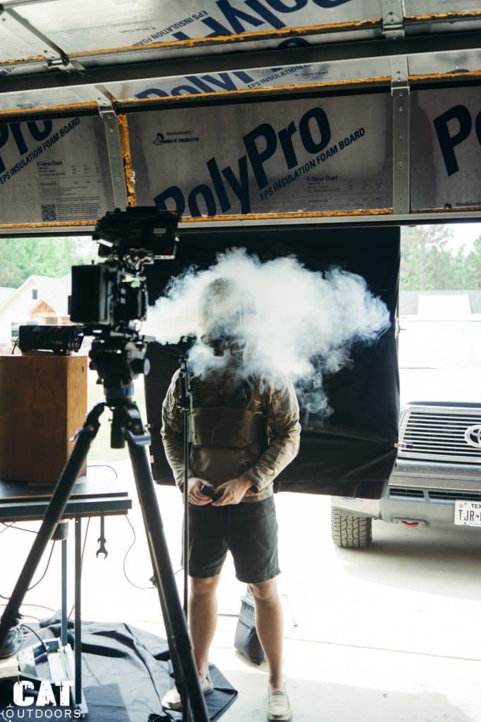 Testing the Mira Safety CM-8M with stage smoke blowing directly at the mask