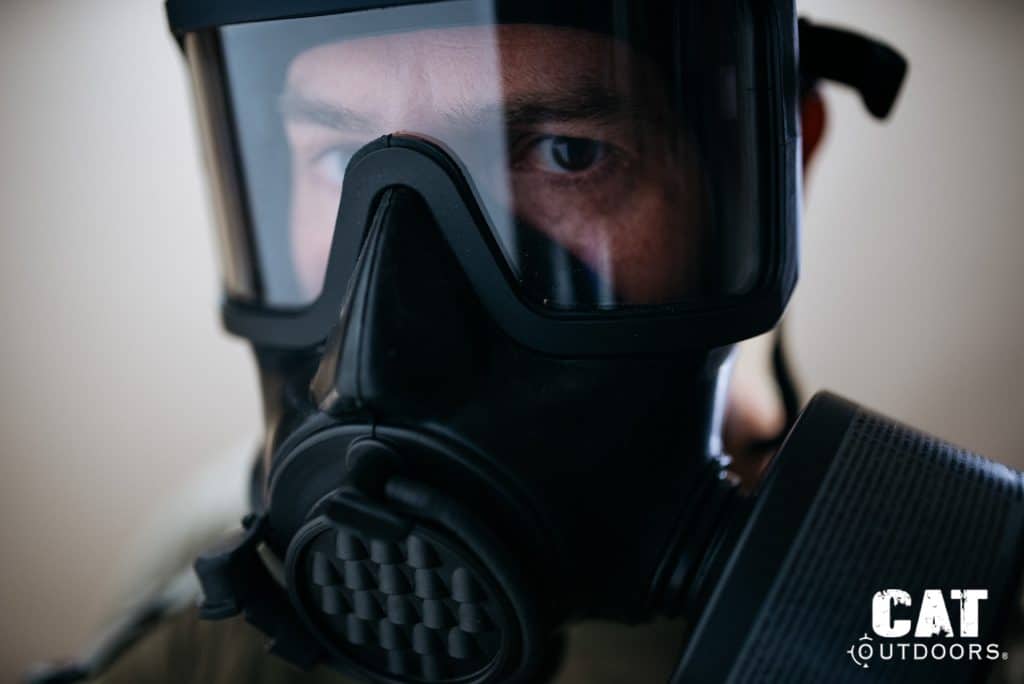 View of the eye through the Mira Safety CM-8M panoramic polycarbonate visor