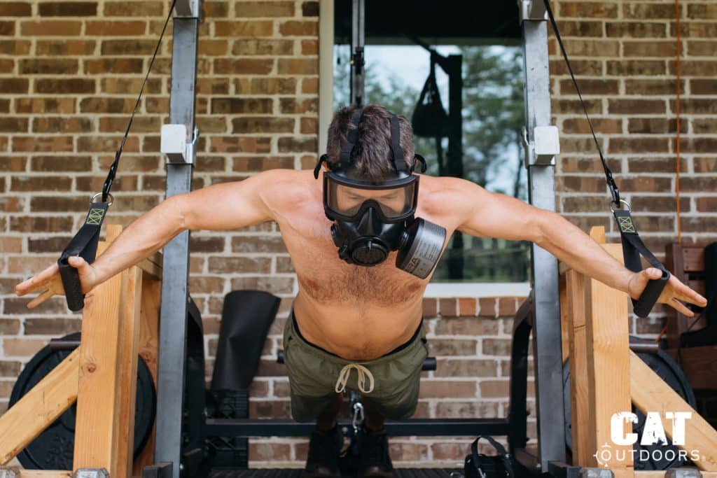 Suspension trainer chest flys in the Mira Safety CM-8M