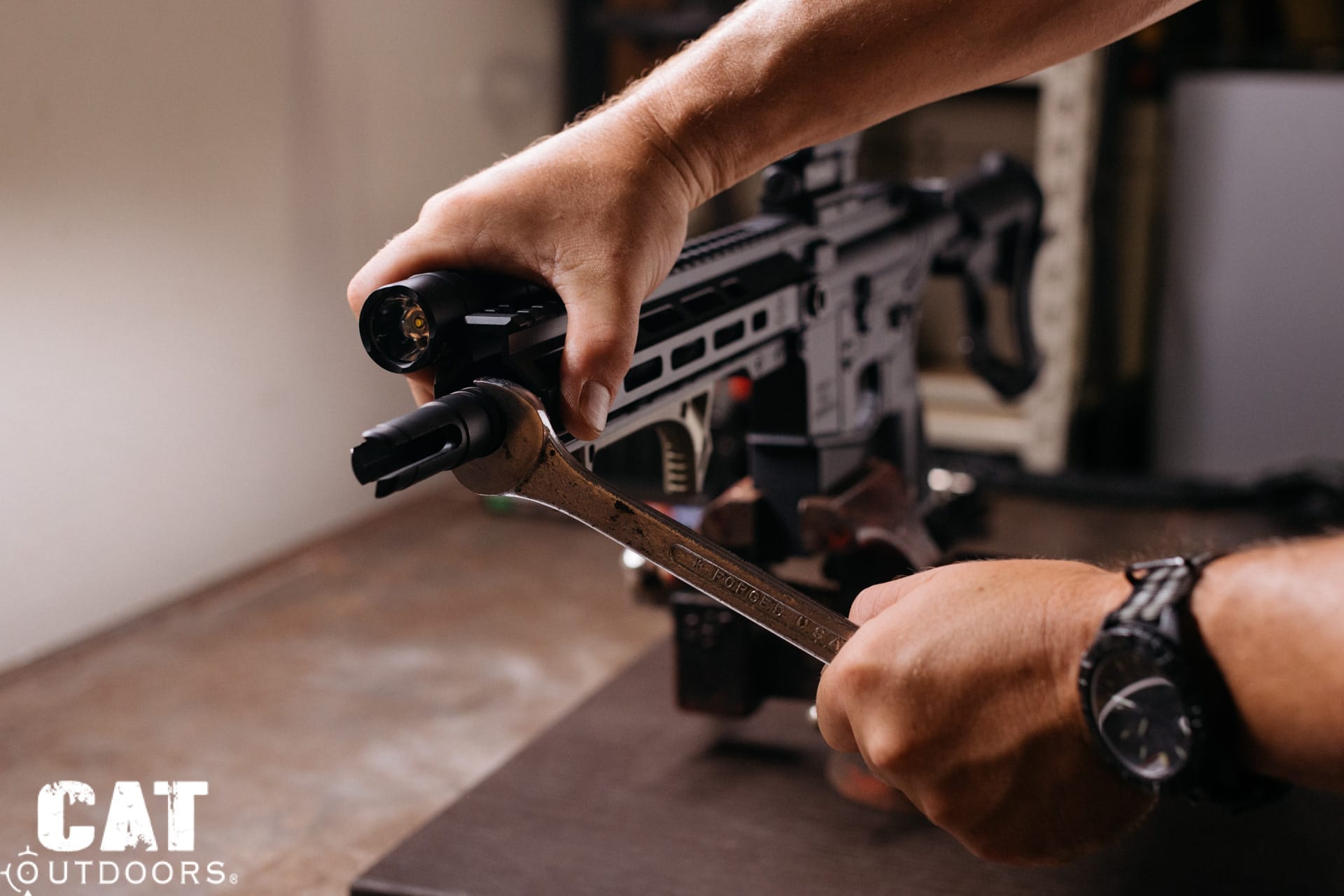PSA Sabre 300 Blackout build: Removing the factory muzzle device