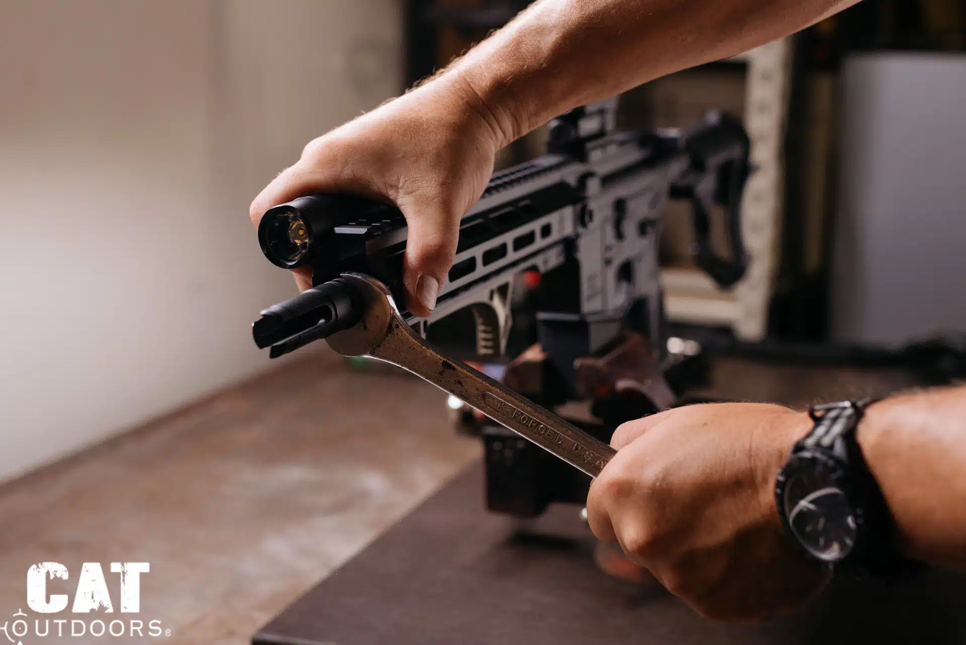 PSA Sabre 300 Blackout build: Removing the factory muzzle device