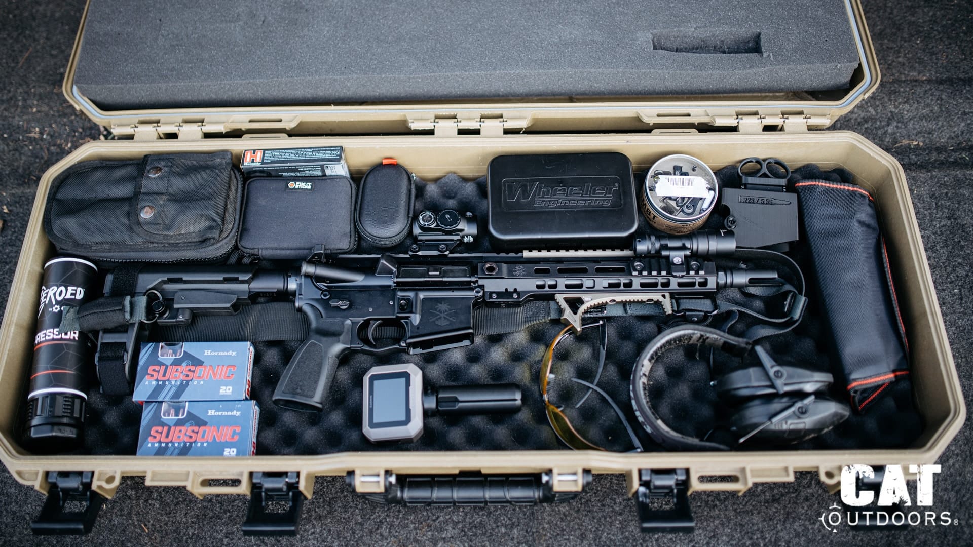 PSA Sabre 300 Blackout build: Rifle and gear in case in the back of my truck