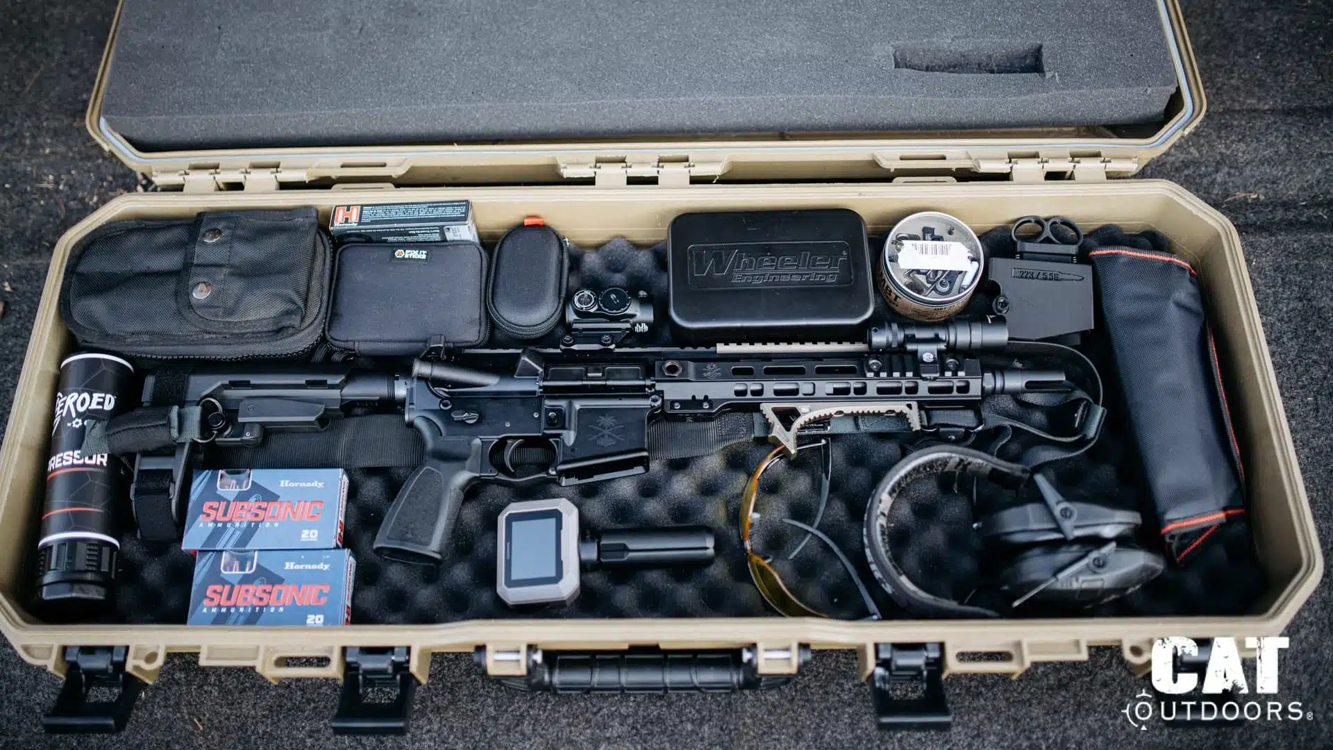 PSA Sabre 300 Blackout build: Rifle and gear in case in the back of my truck