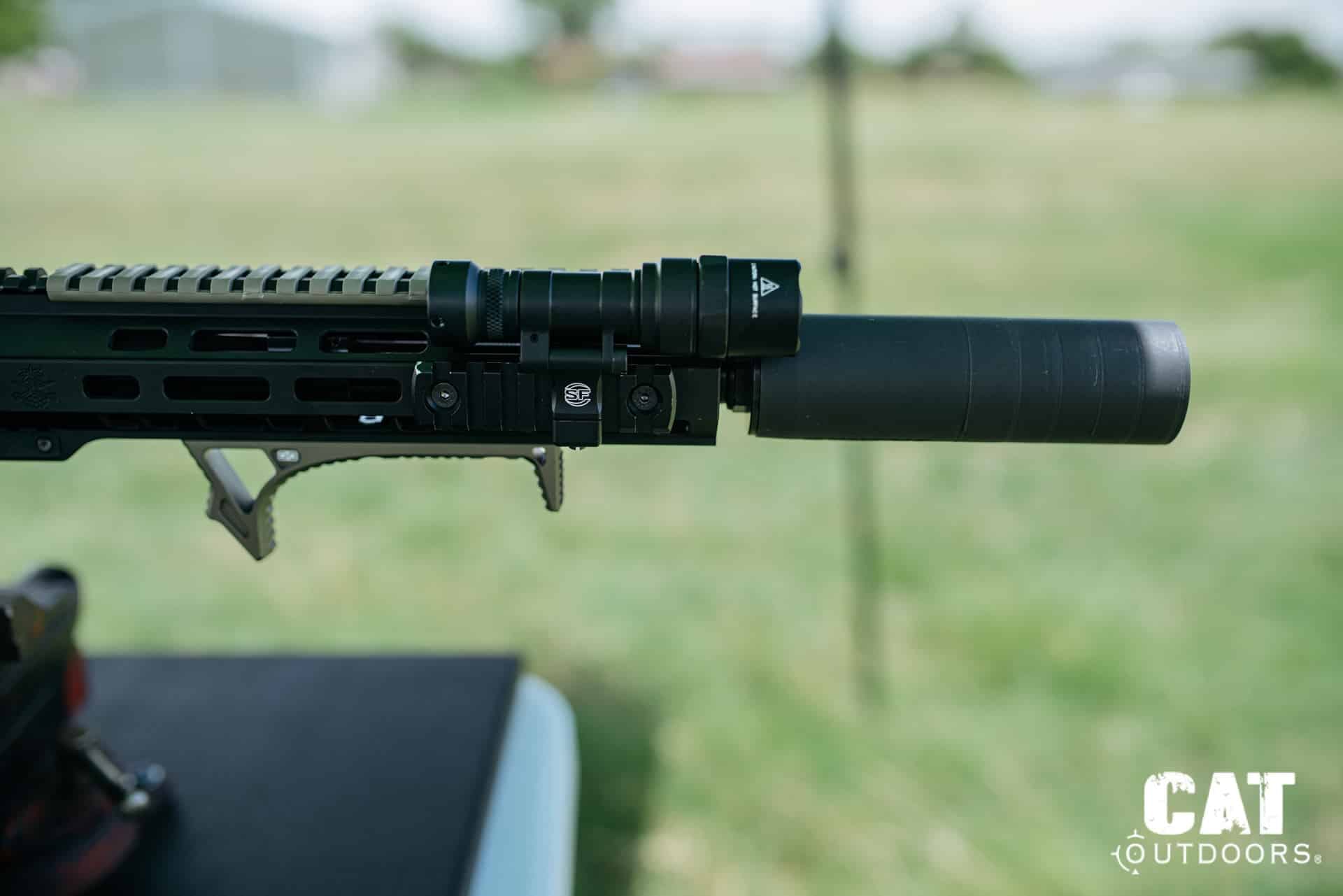 PSA Sabre 300 Blackout build: Suppressor close up