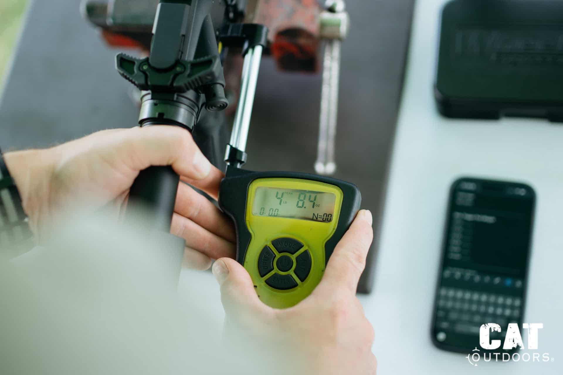 Measuring the LaRue MBT-2S pull weight with the Wheeler digital scale