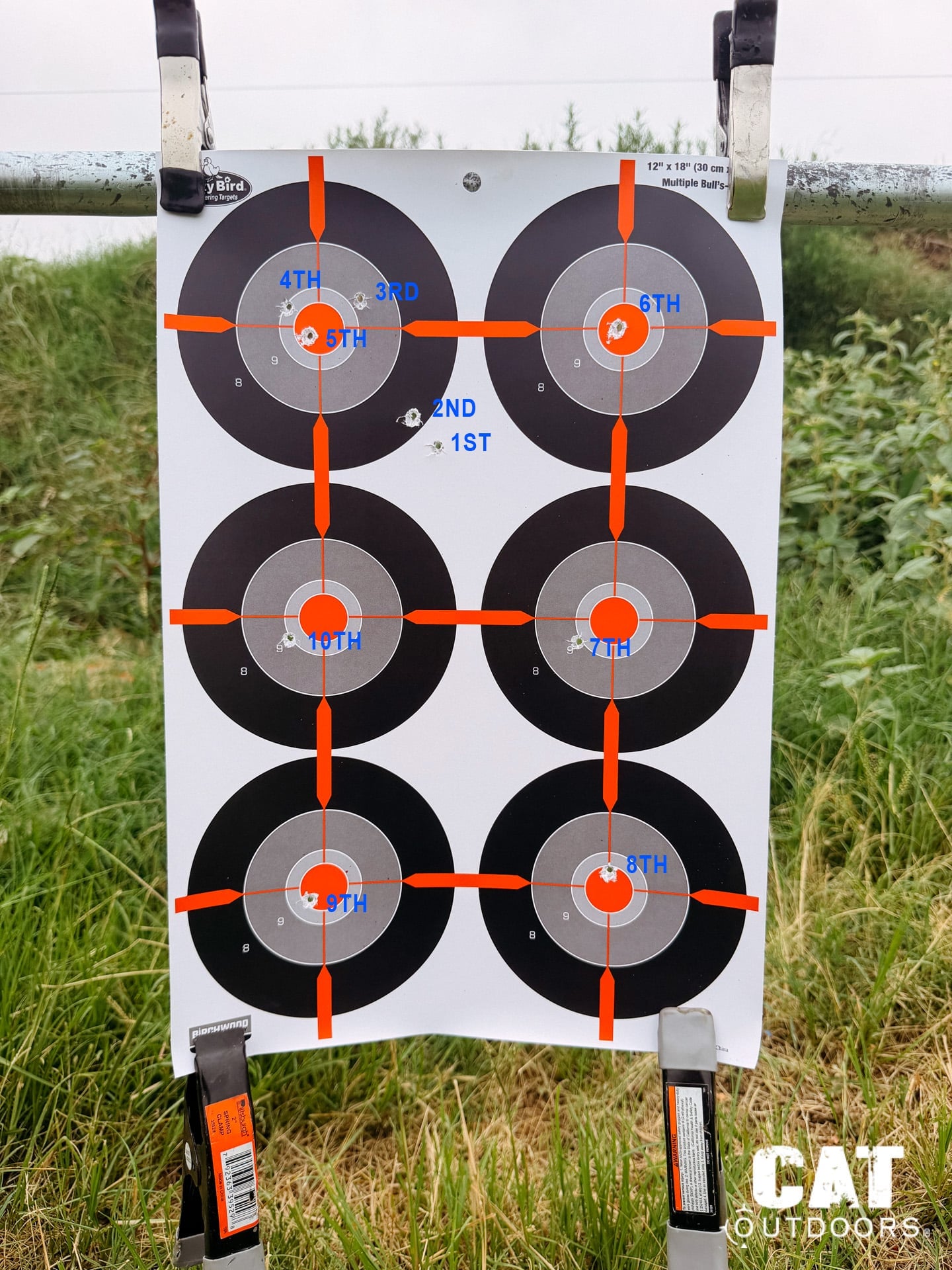 PSA Sabre 300 Blackout build: 50-yard zero. Shots 1-5 were used to dial in the optic. Shots 6-10 confirmed the final zero