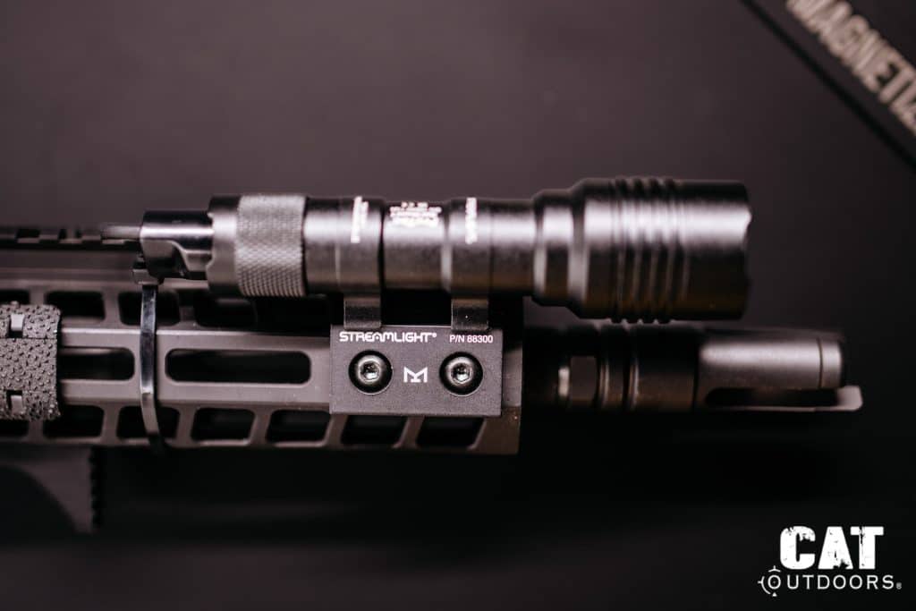 M-LOK mount of the Streamlight ProTac Rail Mount 1 on the rail