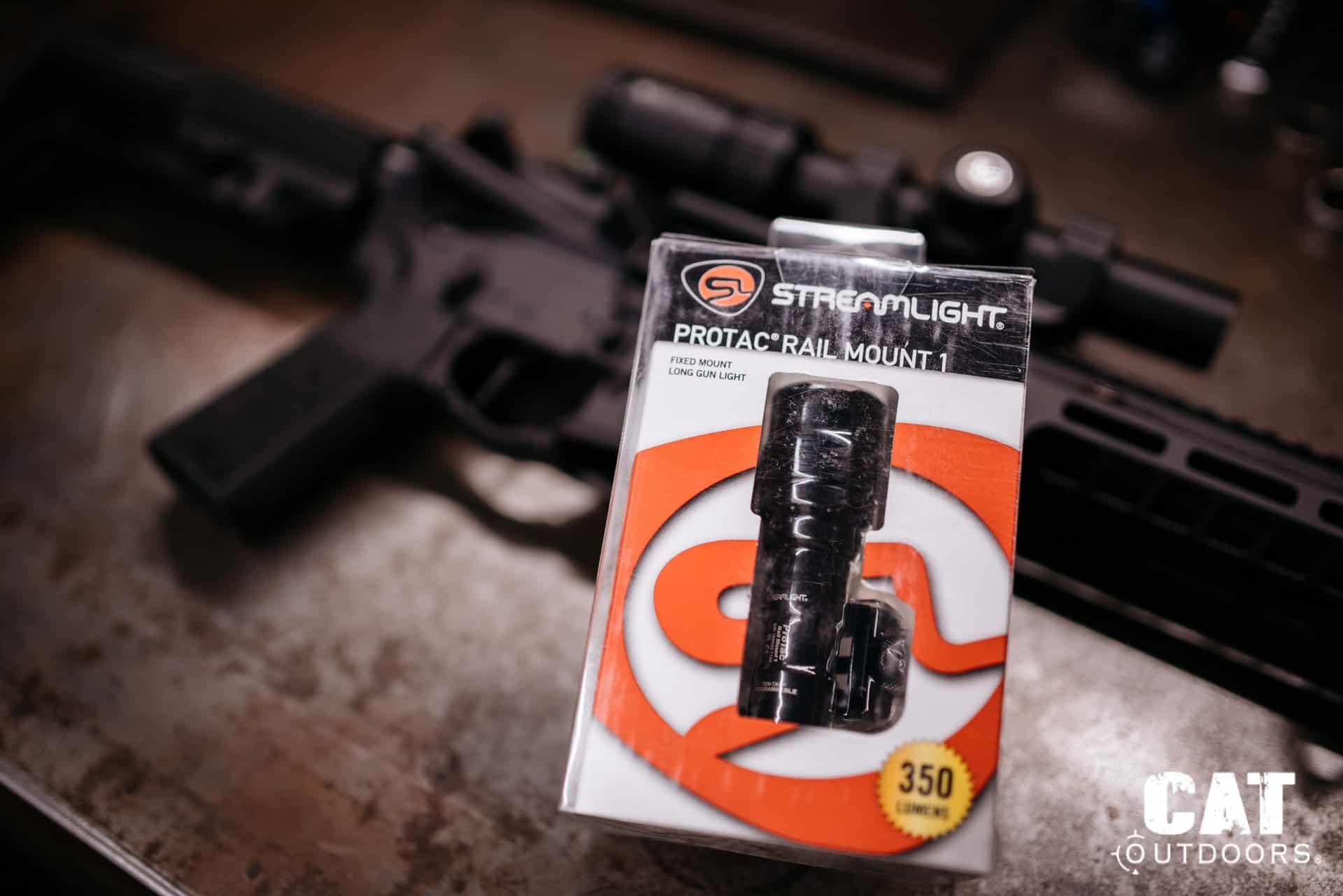 Streamlight ProTac Rail Mount 1 retail packaging showing the 350 lumen model