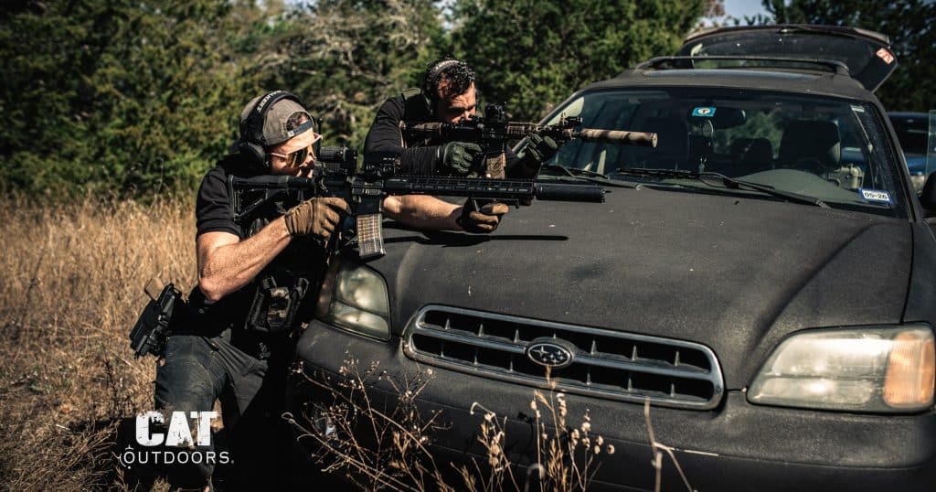 Shooters running suppressed AR-15s, the NFA items the ATF's proposed rule covers.