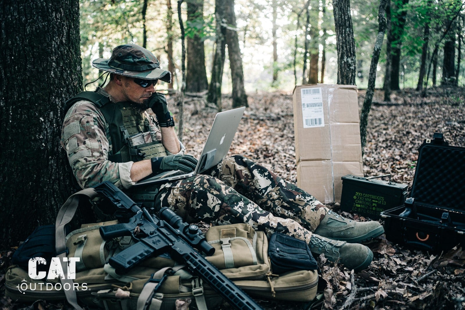 A buyer shopping online for a rifle and ammunition.