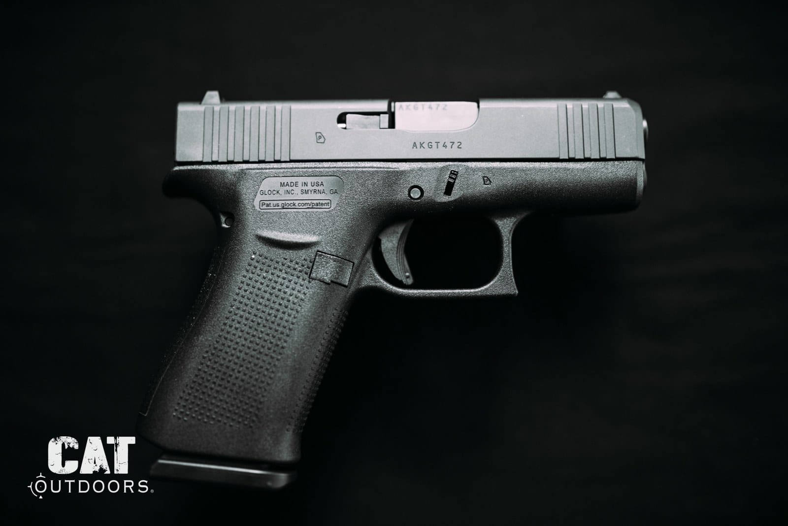 Factory Glock pistol side profile, the striker-fired design covered by Maryland SB 334