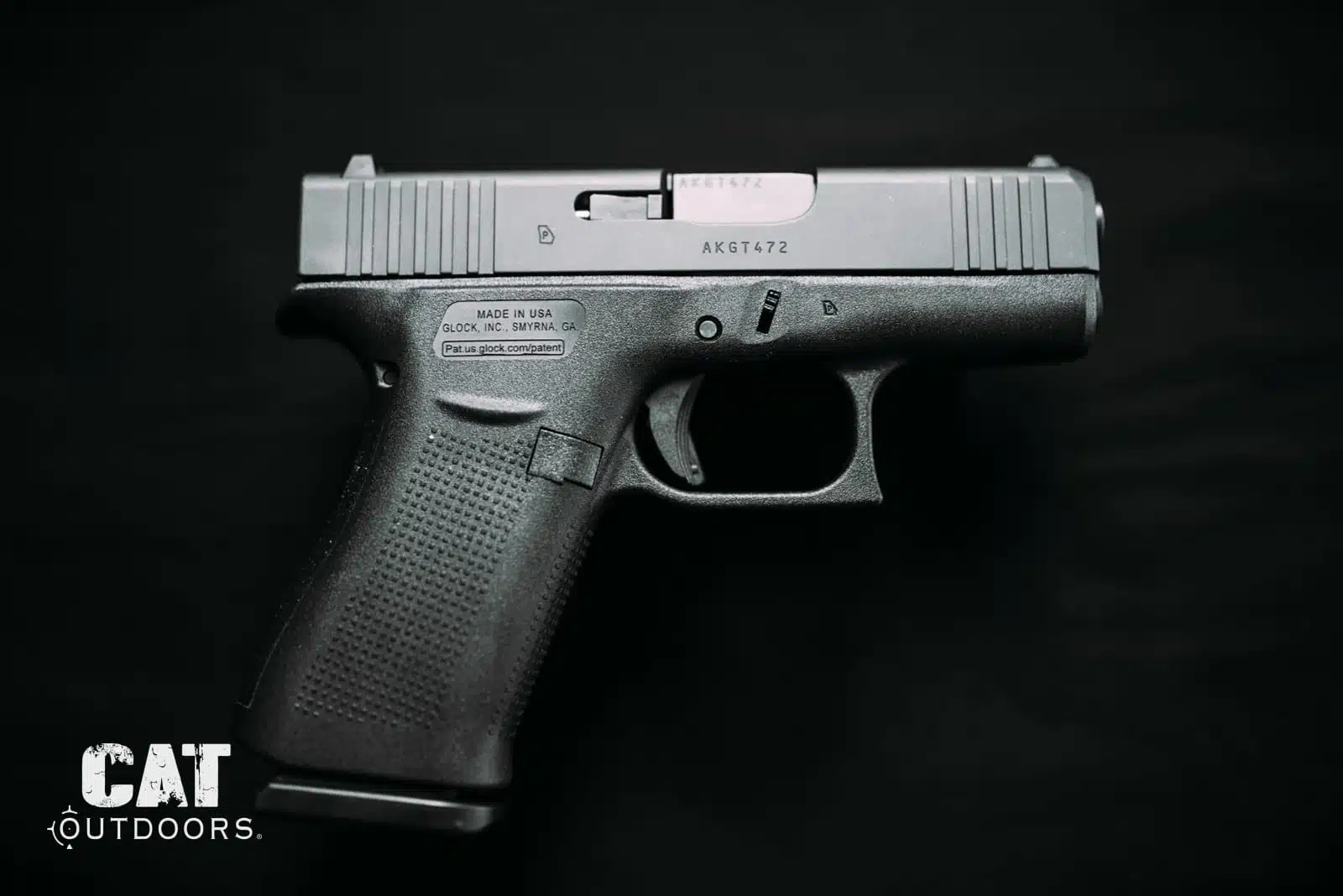 Factory Glock pistol side profile, the striker-fired design covered by Maryland SB 334