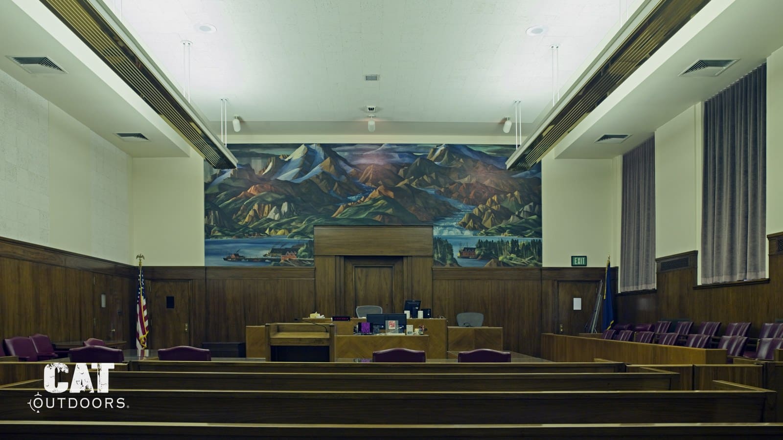 Empty federal courtroom, where the Sixth Circuit will weigh the NFA short-barreled rifle challenge
