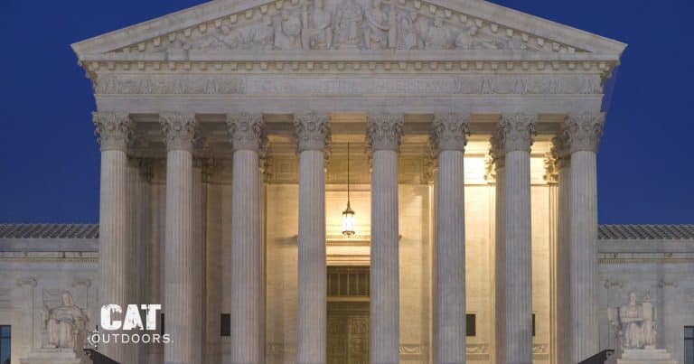 U.S. Supreme Court building at dusk