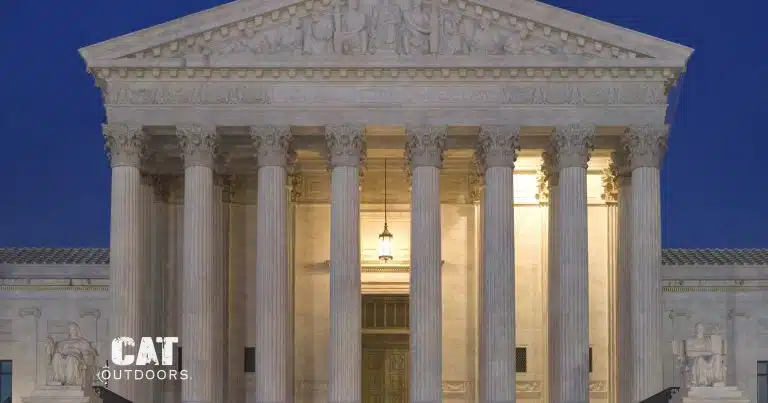 U.S. Supreme Court building at dusk