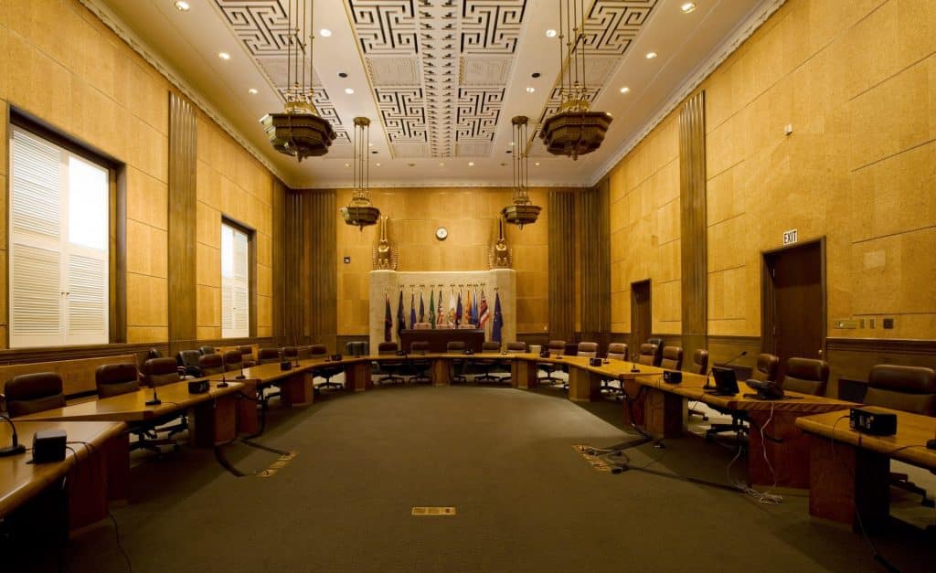 Courtroom in the James R. Browning U.S. Court of Appeals Building in San Francisco, home of the Ninth Circuit