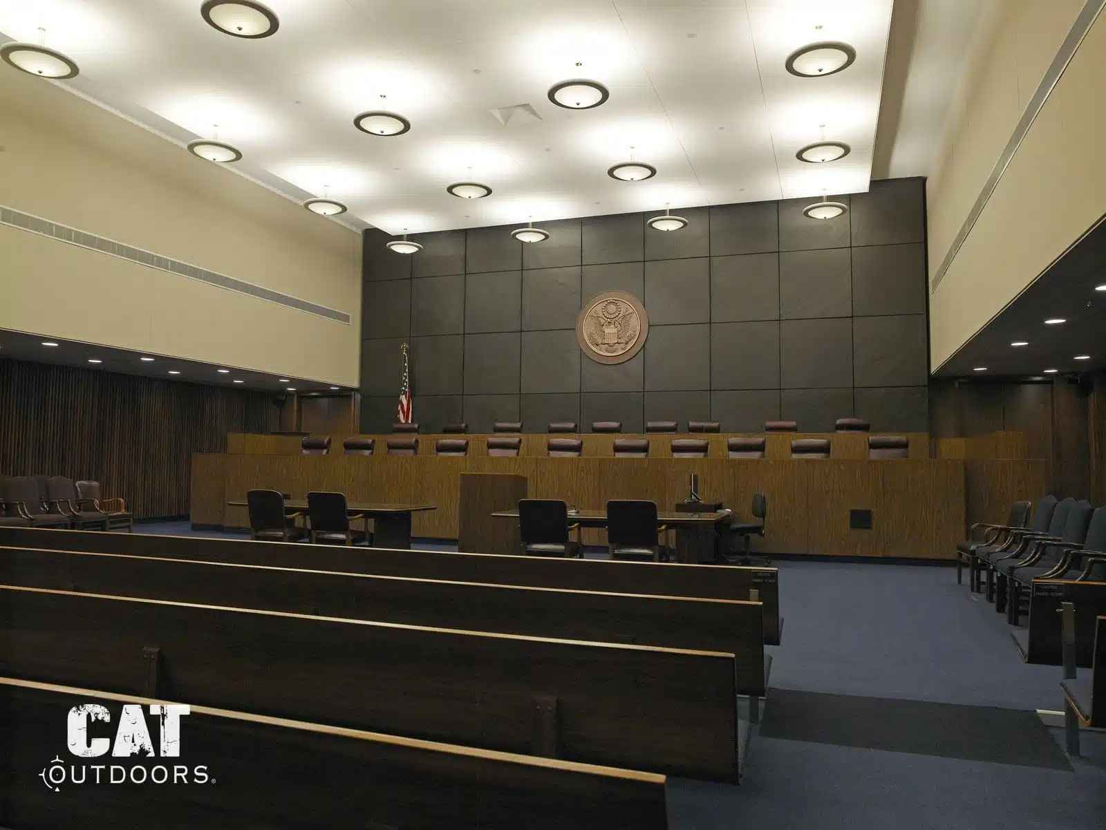 En banc courtroom in the James A. Byrne U.S. Courthouse in Philadelphia