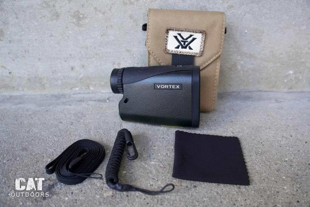 Everything that comes in the Vortex Crossfire HD 1400 box, laid out