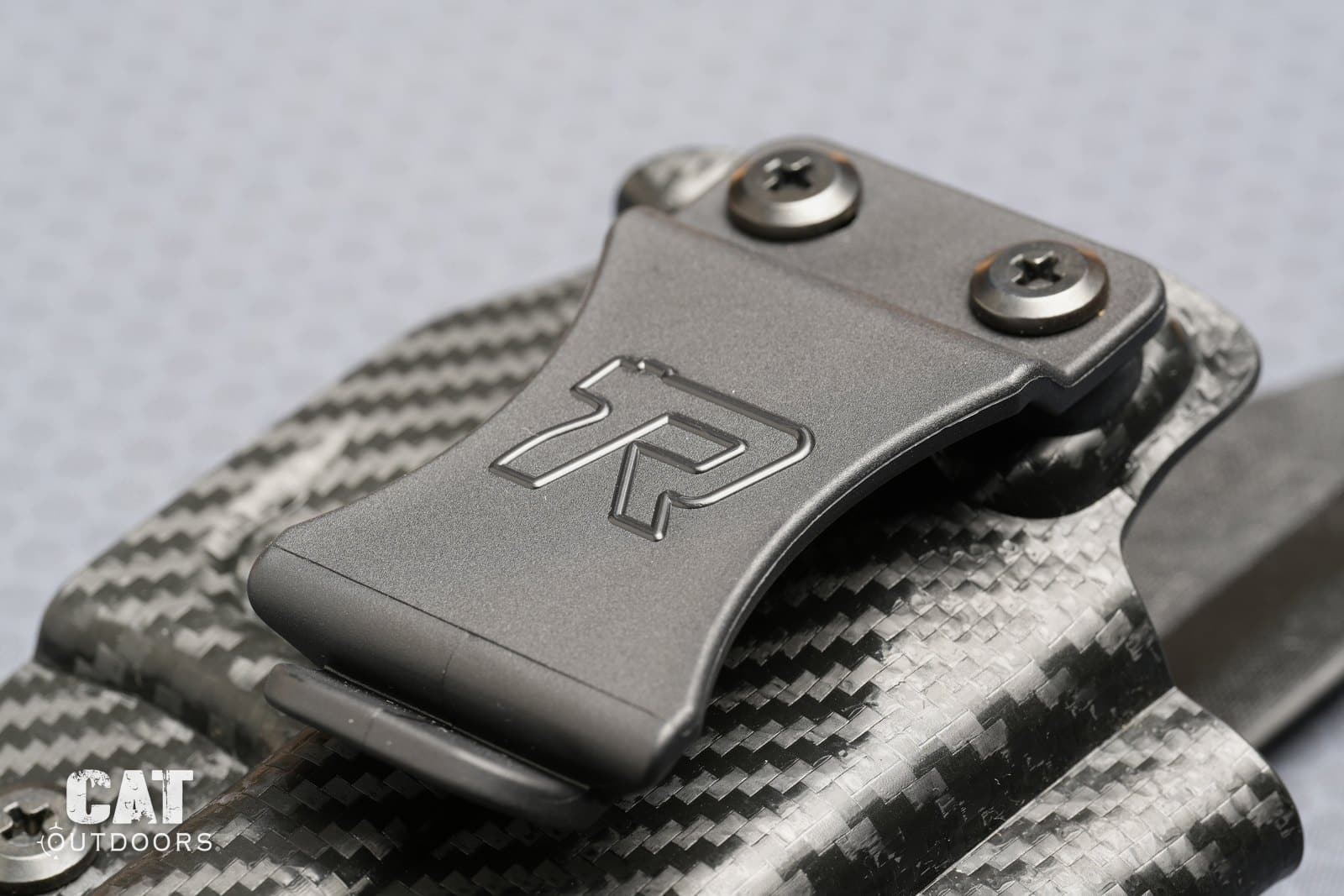 The fiber-reinforced belt clip on the Rounded Gear holster