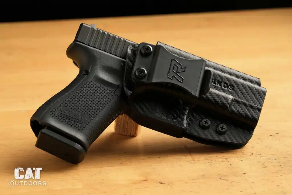 Rounded Gear holster review: the Glock 19 Gen 5 seated in the carbon fiber IWB holster