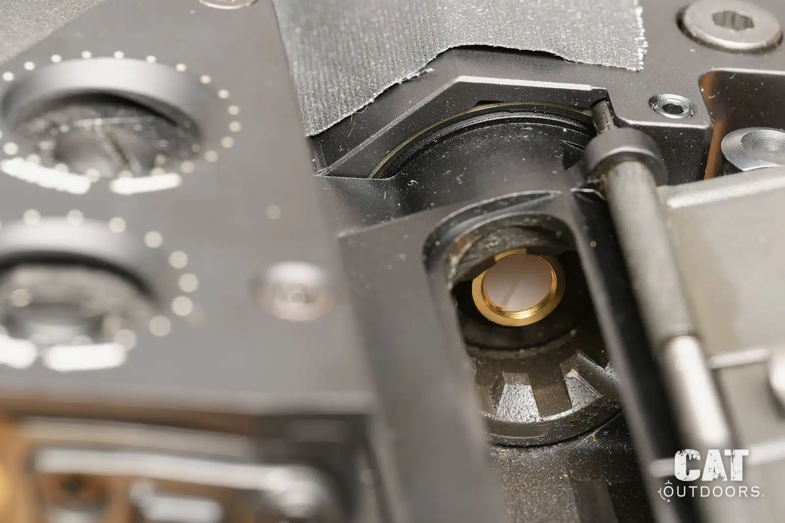 Sight-Rite laser bore sighter seated in the chamber with the bolt locked back