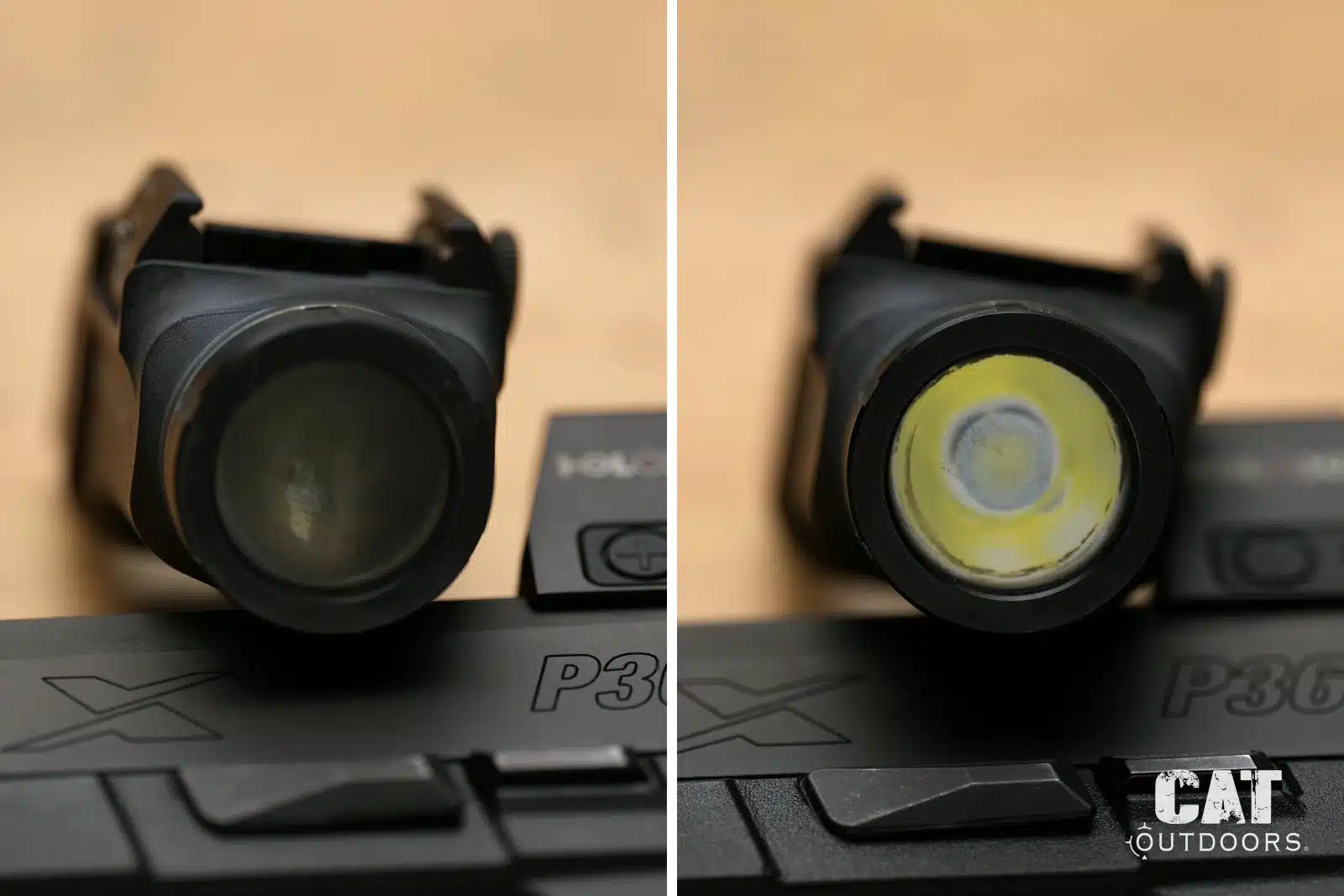 TLR-7 Sub lens with carbon buildup and after cleaning