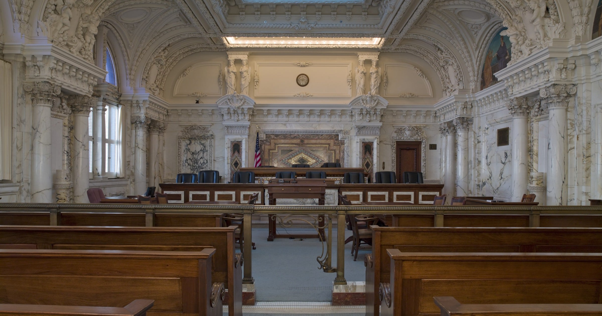 Courtroom One of the James R. Browning U.S. Court of Appeals Building in San Francisco, where the Ninth Circuit hears cases en banc