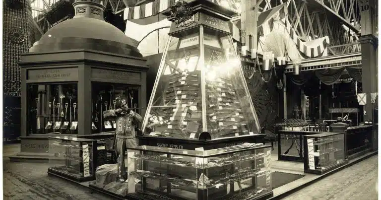 Savage Arms Company exhibit at the 1904 World's Fair in St. Louis
