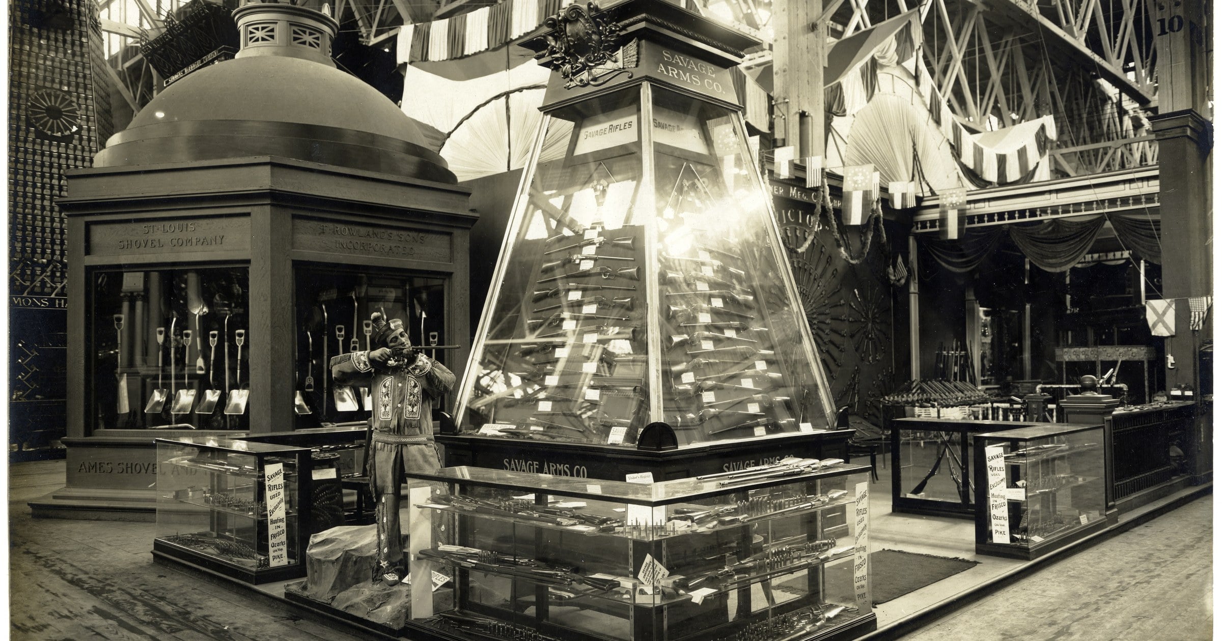 Savage Arms Company exhibit at the 1904 World's Fair in St. Louis